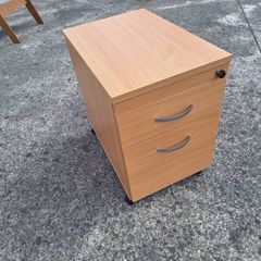 Two drawer mobile filing cabinet with key