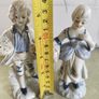 Vintage colonial man & woman blue, white, gold porcelain Image 3