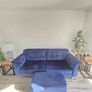 Bard Large Sofa Navy & Bard Large Footstool Navy Image 3