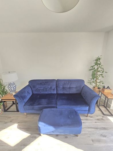 Bard Large Sofa Navy & Bard Large Footstool Navy