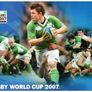 2007 Ireland Rugby World Cup Stamp Presentation Pack. Pack includes block of 4 of each stamp, First day cover and both miniature sheets. Image 3
