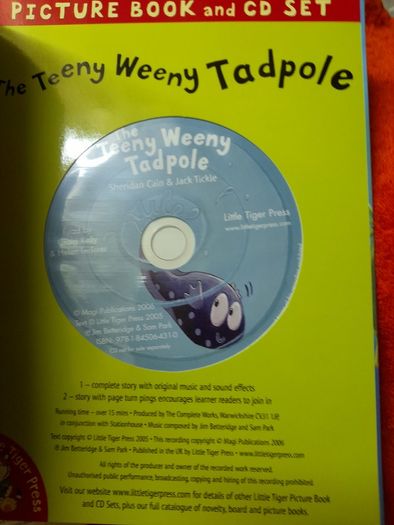 Children's book and cd,  The teeny weeny tadpole