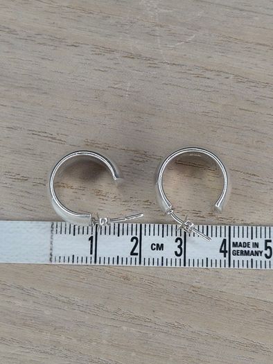 Sterling Silver Thick Chunky Half Hoop Earrings