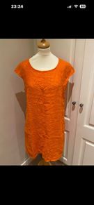 Orange linen dress size 10 / new
