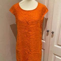Orange linen dress size 10 / new