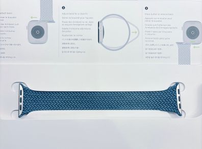 Boxed Apple Watch 46mm Blue Braided Solo Loop - Size 8