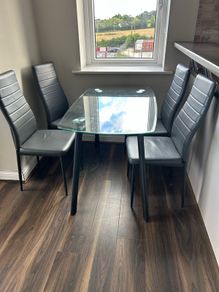 Glass table and chairs