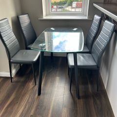Glass table and chairs