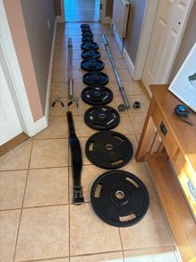 Superior Urethane Olympic Weights And Barbells Set!!