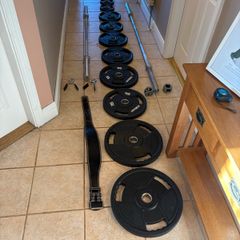 Superior Urethane Olympic Weights And Barbells Set!!