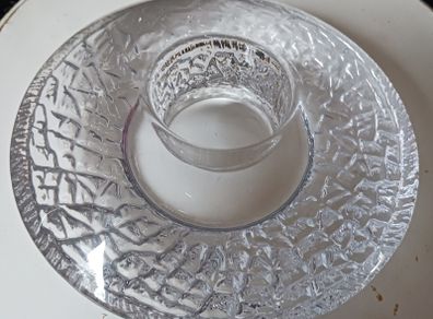 Orrefors Crystal Discus, tea light holder by Lars Hellsten