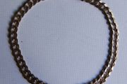 Vintage 9Ct Solid Gold 375 Flat Curb Link Chain. Bracelet 4,46g - L 7,2"