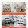 Kitchen Utility Cart 3 Tier Heavy Duty Adjustable Wire Storage Rack Image 3