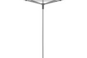 NEW SALE | 40m 4 Arm Rotary Washing Line (Grey) Multiple Tension Adjustment, Folding Outdoor Rotating Clothes Dryer &amp; Ground Spike MOB, Metallic