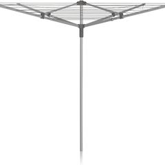 NEW SALE | 40m 4 Arm Rotary Washing Line (Grey) Multiple Tension Adjustment, Folding Outdoor Rotating Clothes Dryer & Ground Spike MOB, Metallic