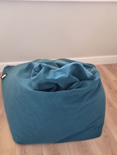 Extra large bean bag - teal velvet