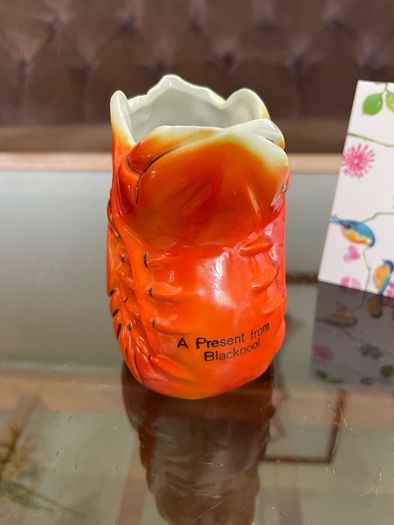 20th Century Retro Orange Lobster Design Mini Jug Creamer Souvenir from Blackpool 1960s