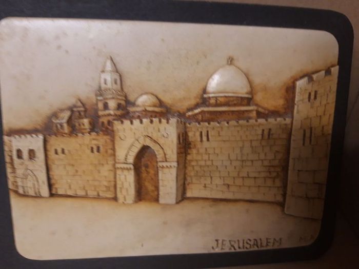 Vintage Jerusalem  Wall Plaque Souvenir