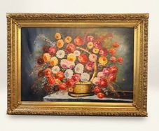Monumental Floral Still Life Oil Painting