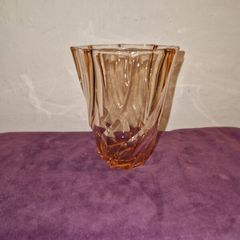 Vintage Luminarc France Pink Swirl Glass Vase