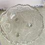 Vintage from the 1940s Brilliant Vintage Footed Cut Glass Bowl. Large Crystal Dish Floral Design Throughout Image 8