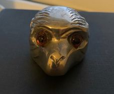 Victorian Silver  Monkey Head Inkwell