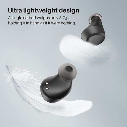 A1 Mini Wireless Earbuds Bluetooth Earphones in Ear Light Weight Headphones Built in Microphone Immersive Premium Sound Long Distance Connection Headset with Charging Case Black
