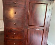 Mahogany Wardrobe And Matching Chest Of Drawers .