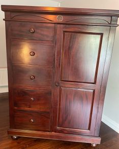 Mahogany Wardrobe And Matching Chest Of Drawers .