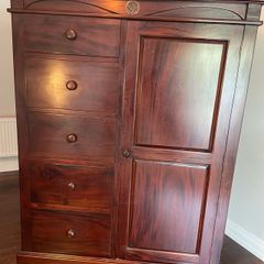 Mahogany Wardrobe And Matching Chest Of Drawers .