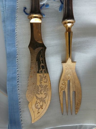Antique French Silver Plated Knife and Fork