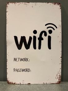 Wi-fi Tin Metal Sign
