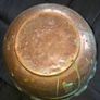 Antique Copper Jardiniere Planter, likely dating from around 1880s to 1920s. It features a distinctive scalloped, or frilled, edge rim. The body is adorned with embossed floral and swag designs. Image 4