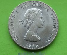 United Kingdom 1965 year coin.
