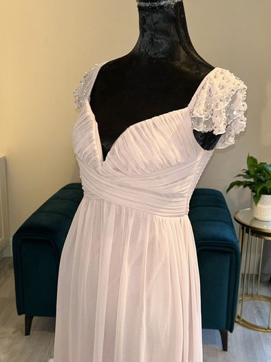 Ladies Blush Pink Bridesmaid Maternity Dress / Special Occasion Dress from Little Mistress. Size UK 8 / EU 36