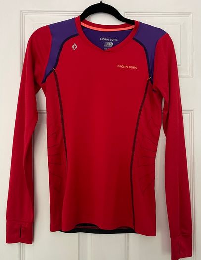 Bjorn Borg Performance Long-Sleeve Top - Size S - Thumb Holes & Back Zip Pocket