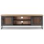 TV Cabinet Grey 120x30x40 cm Solid Acacia Wood and Steel Image 4