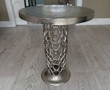 A set of 2 Aluminum Round Side Table