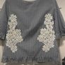 top Bnwt gingham navy & white short sleeved button back top Lenny .B size 1 (8-10) Image 5