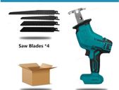 18V 4000rpm/min Cordless Reciprocating Saw with 4 Blades Metal Wood Cutting Machine Electric Saw for Makita 18V Battery