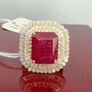 Ruby African Ruby & Moissanite Cluster Ring Image 2
