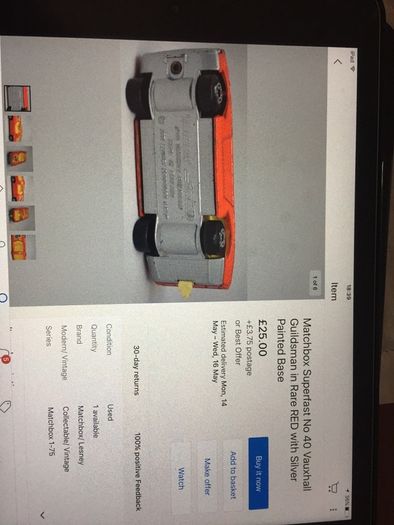 Matchbox No. 40. Vauxhall Guildsman. Rare in red