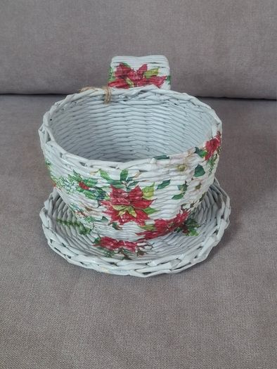 Handmade newspaper basket