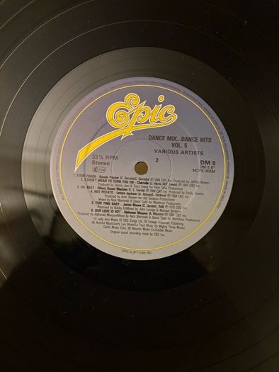 Dance Mix Dance Hits Vol.M5 1984 UK Epic DM5 Alan Coulthard DMC