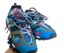 Balenciaga Track Shoes (Blue/Pink/Grey) Size 39