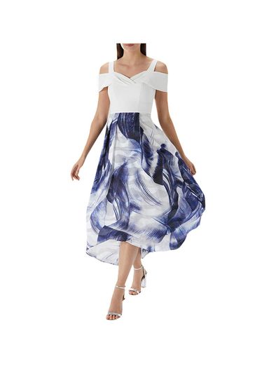 NWT Coast Lira Fit and Flare Jacquard Midi Dress