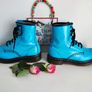 Dr Martens Pascal 1460 blue teal patent leather ankle boots 8 hole UK5 EU 38 US7 Image 7