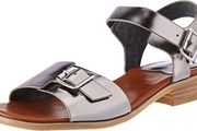 KICKERS women's BUCIDI sandal, silver color, 37 EU , 4 UK