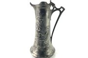 Rare antique art nouveau pewter claret jug