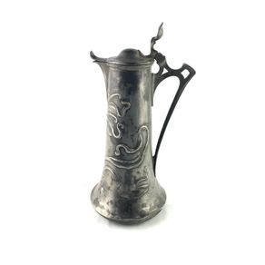 Rare antique art nouveau pewter claret jug